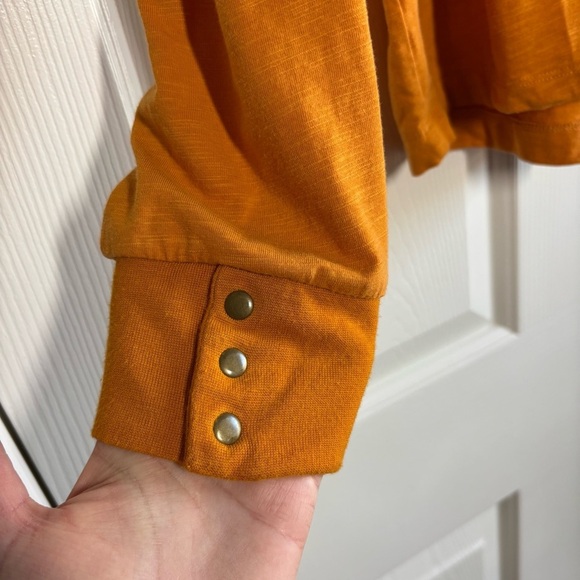 Aventura Womens Top Large Long Sleeve Mustard Organic Cotton Granola Coastal - Picture 4 of 8